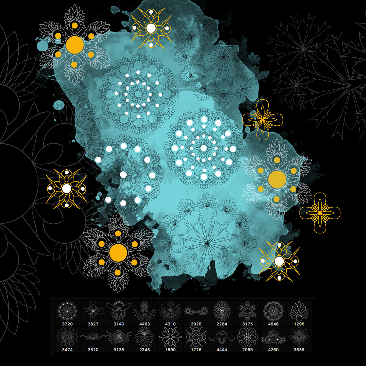 20 Abstract Ornaments Brushes brushes