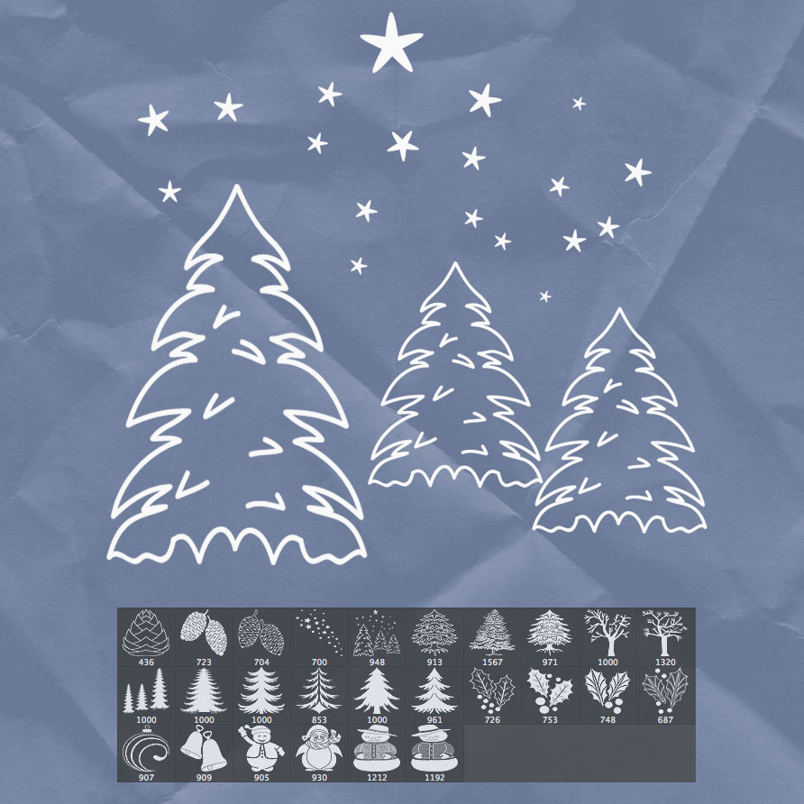 free photoshop christmas brushes download