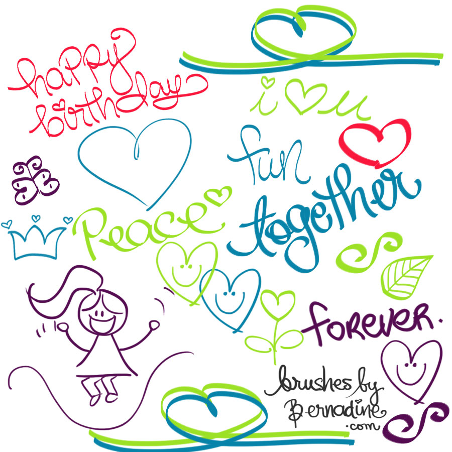 Set of 21 Doodles Brush Set brushes