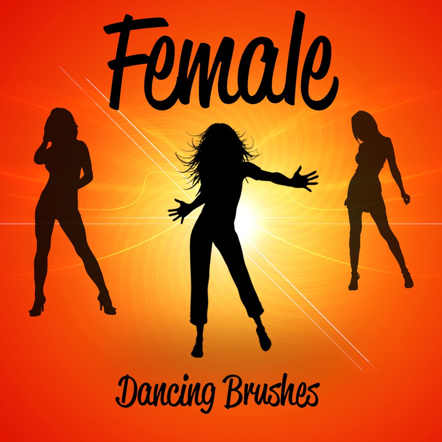 Photoshop brushes woman, dance, silhouette