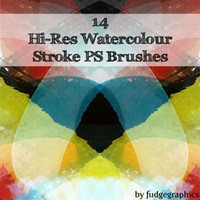 14 Hi-Res Watercolour PS Brushes