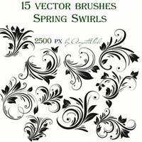 Spring Swirls Vector Brushes 