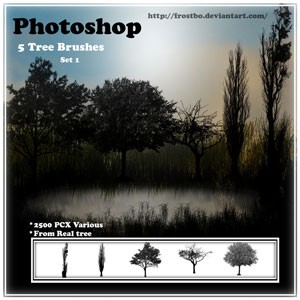 Photoshop brushes tree, collection