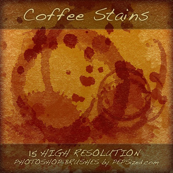 Photoshop brushes coffee stains