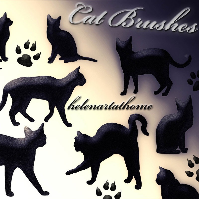 Photoshop brushes cat, silhouette