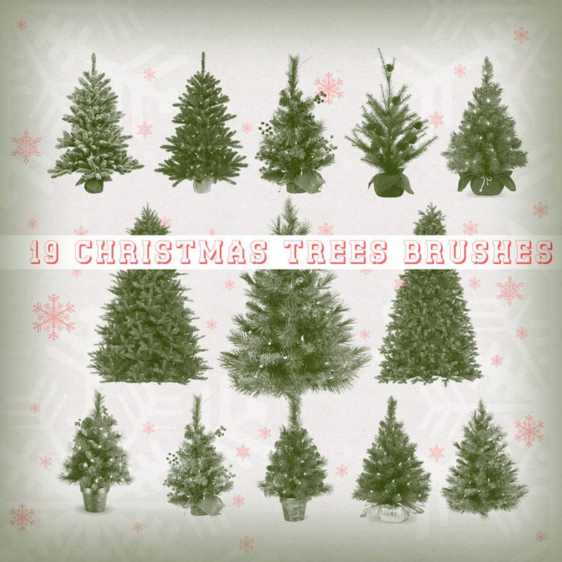 Photoshop brushes christmas tree, collection