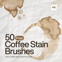 50 Coffee Stain Photoshop Brushes