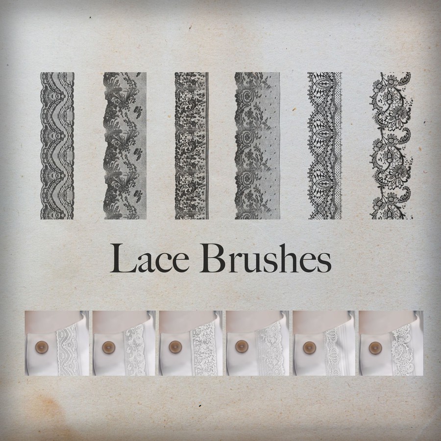 Photoshop brushes delicate, lace, ornament