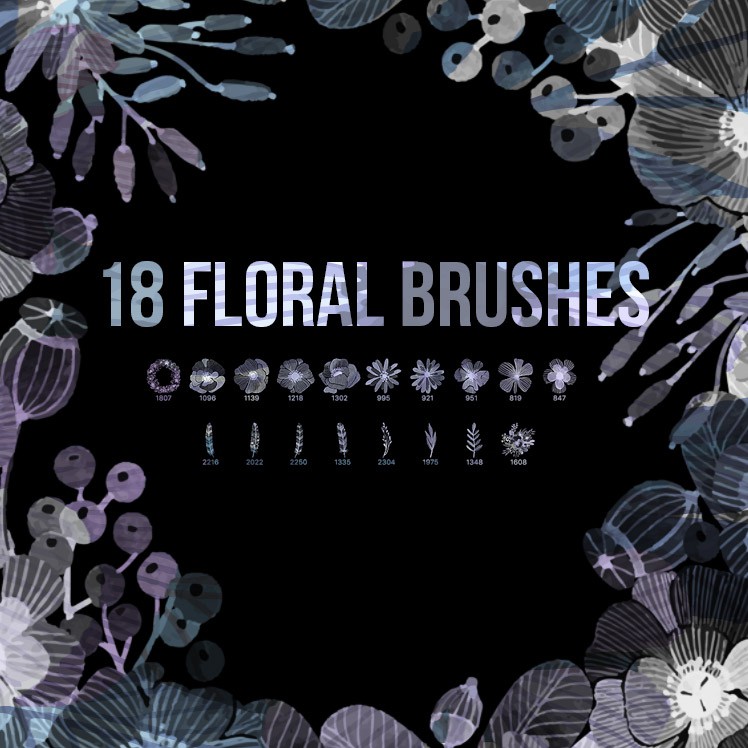 Photoshop brushes floral, flowers, wreath