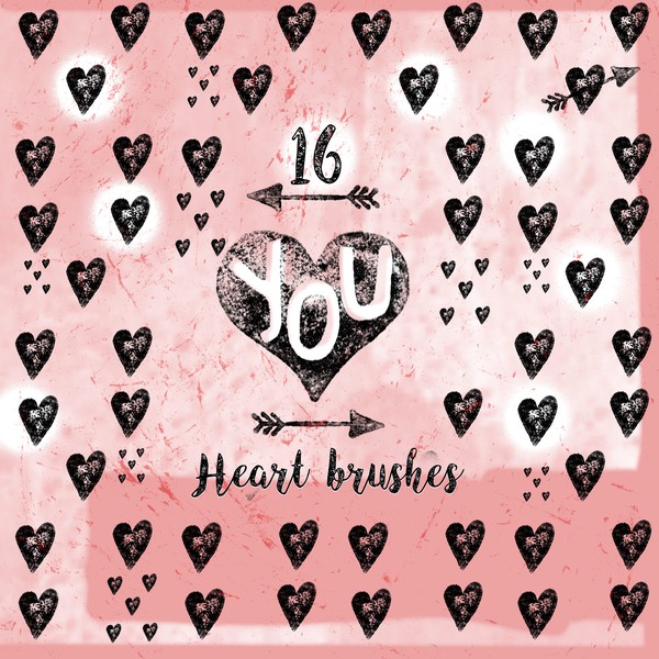 16 Free Heart Bruhes Photoshop Brushes 1559