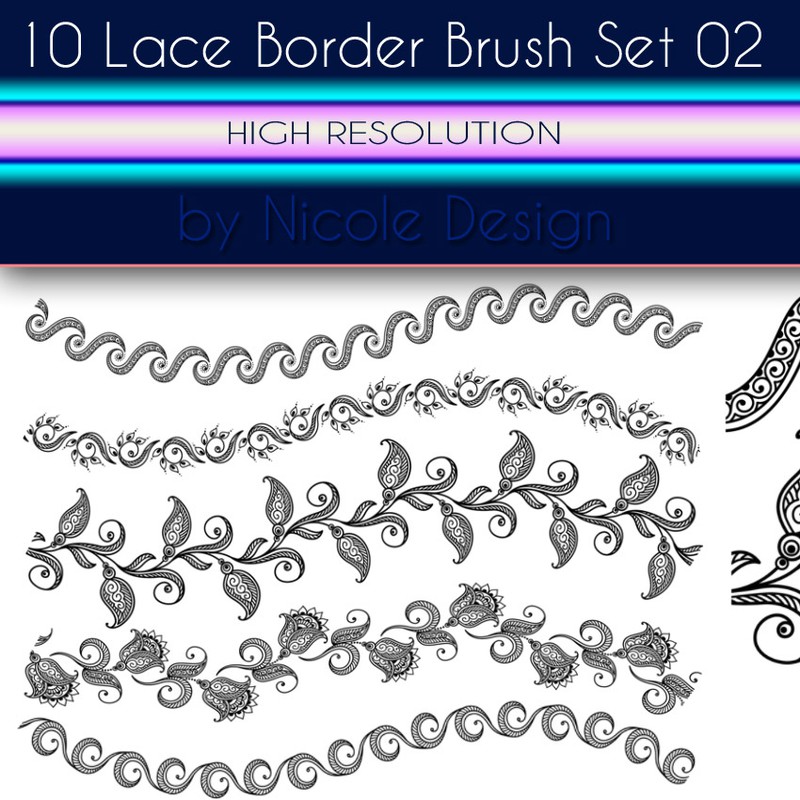 Photoshop brushes ornaments, decorative, lace