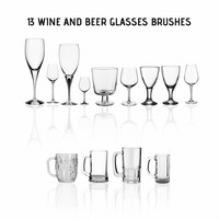 Wine Glasses and Beer Mugs PS Brushes