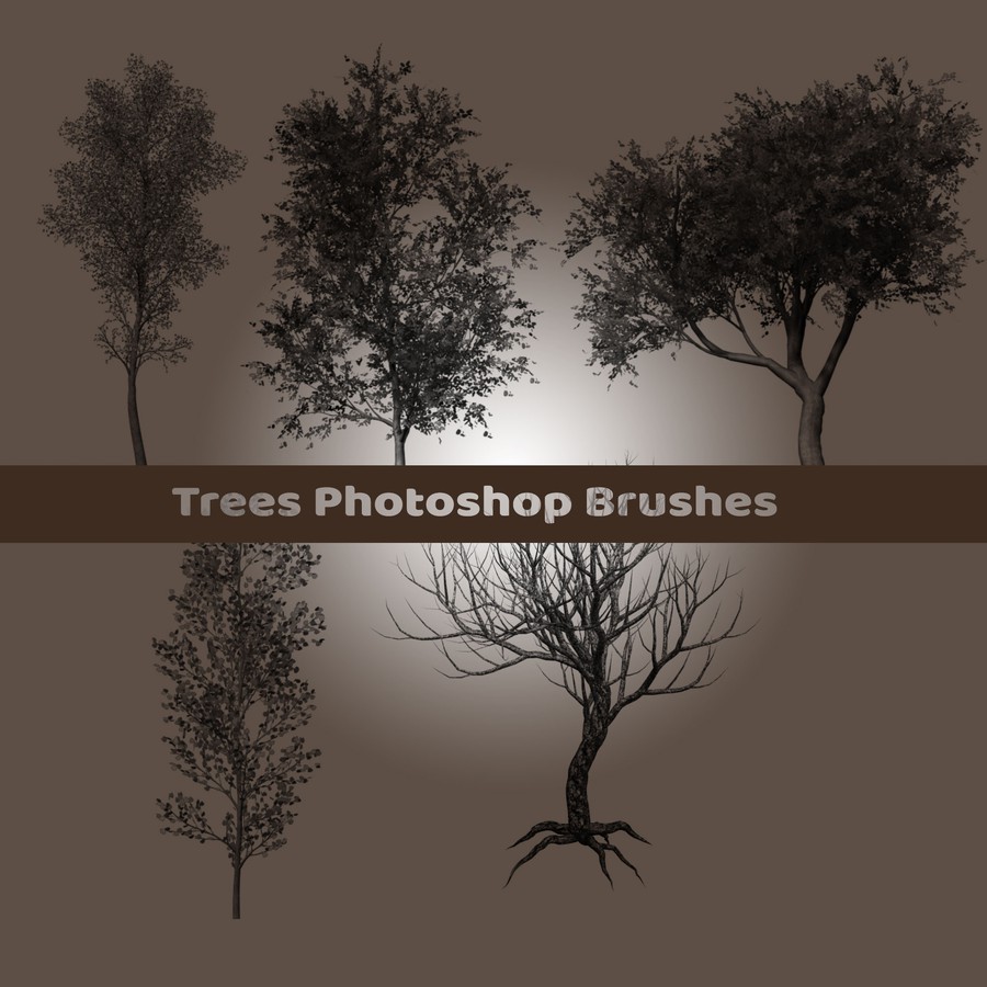 Photoshop brushes trees, silhouette