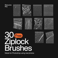 30 Ziplock Plastic Bag Photoshop Brushes