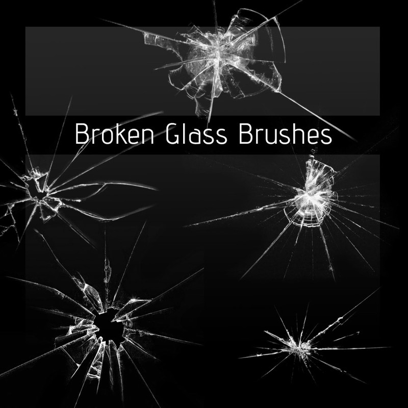 Photoshop brushes shattered, glass, cracks