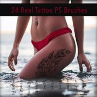 24 Real Tattoo PS Brushes