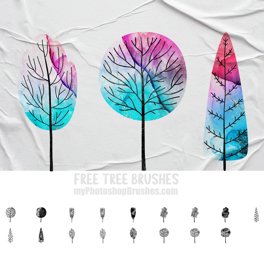 Photoshop brushes tree