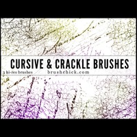 3 Cursive and Crackle Brush Pack