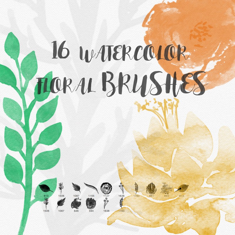 Photoshop brushes flower, watercolor, floral