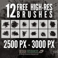 12 High-Res Splatter Photoshop Brushes