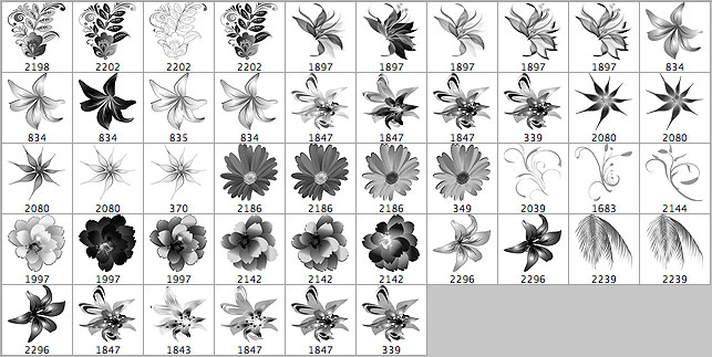 46 Hi Res Flower Brushes - Photoshop brushes