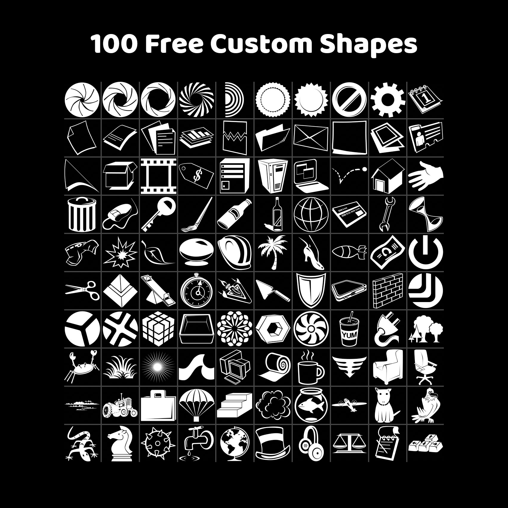 photoshop custom shapes free download
