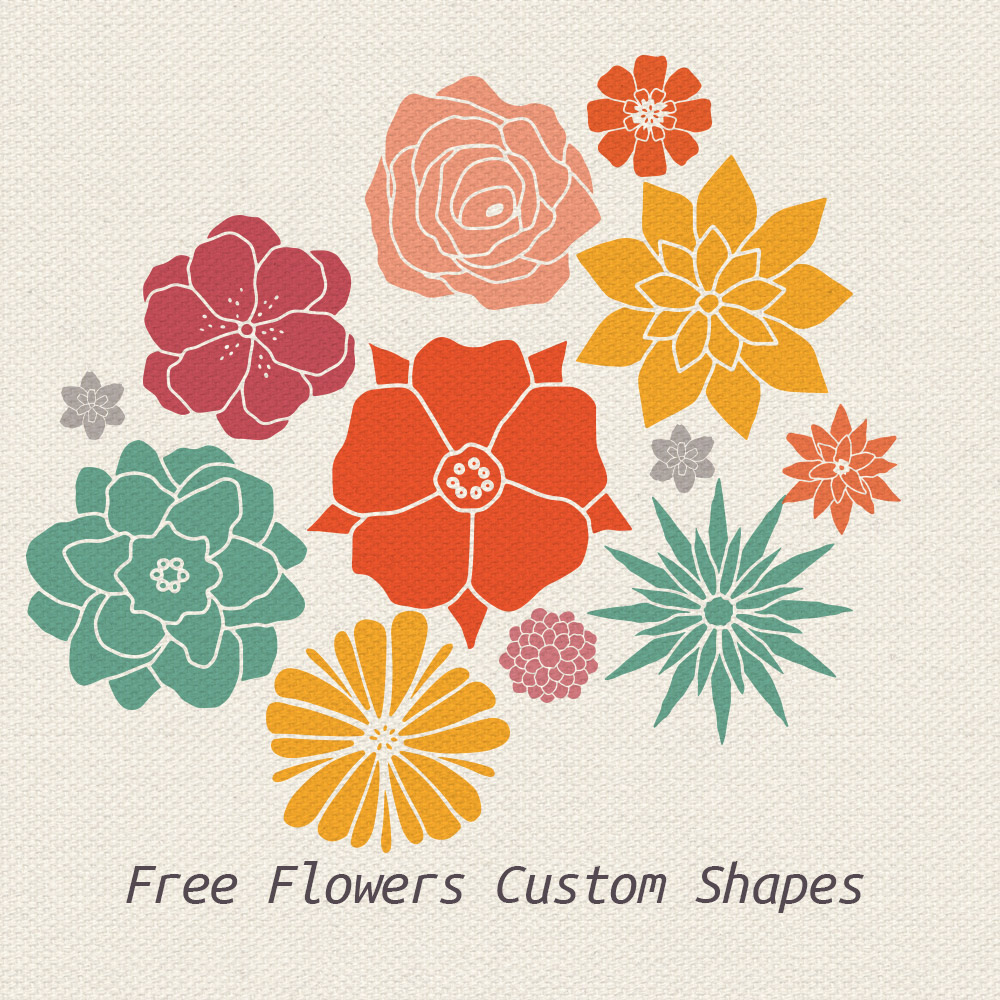 photoshop flower shapes free download