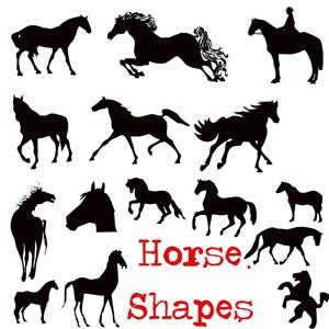 Photoshop custom shapes  horses