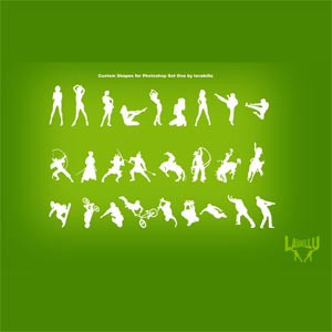 Photoshop custom shapes people, sport, silhouettes