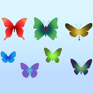 Photoshop custom shapes butterflies