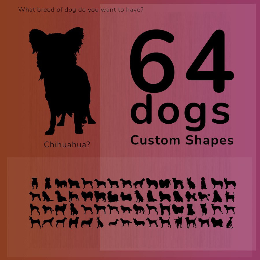 Photoshop custom shapes dog, breed