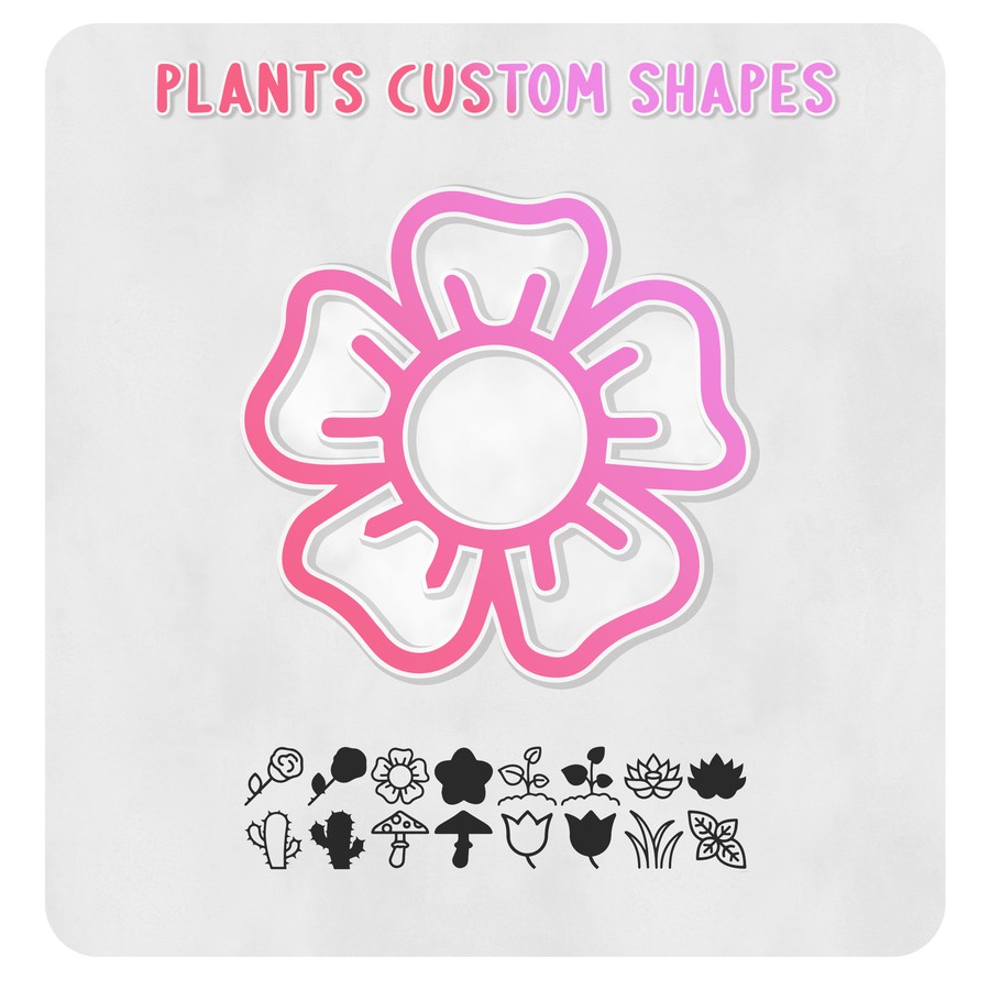 Photoshop custom shapes flower, plant, icons