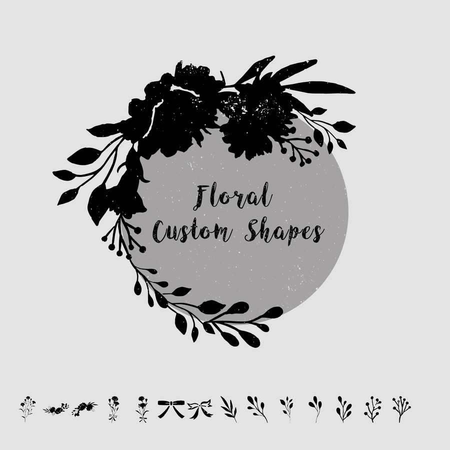 Photoshop custom shapes flowers