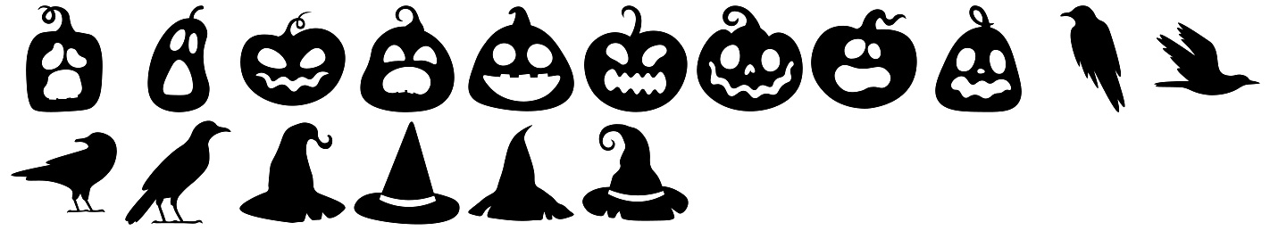 17 Halloween Custom Shapes - Photoshop custom shapes