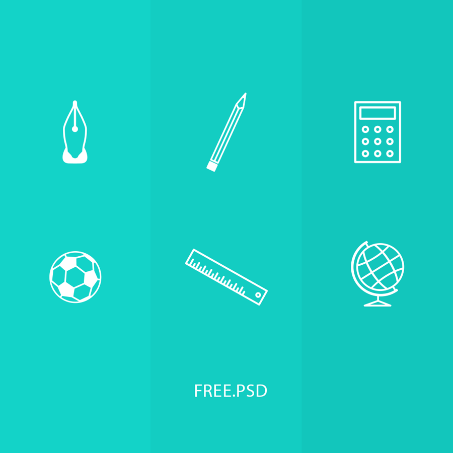 Free PSD School Icon Pack - Photoshop psd