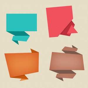 Origami Speech Bubble - Photoshop Psd