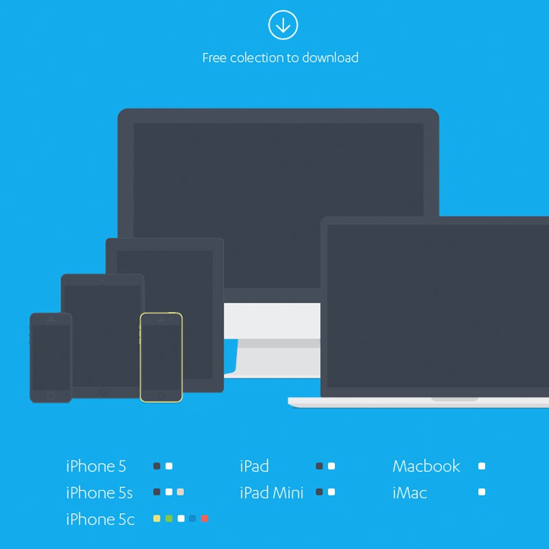 Download Flat Apple Devices Mockup - Photoshop psd