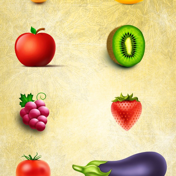 Vegetables and Fruits free PSD psd