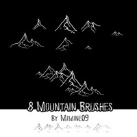 8 Hand Drawn Mountain Brushes