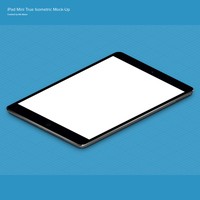 iPad Mini Mock-up - Isometric PSD