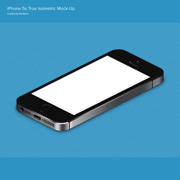 iPhone 5s True Isometric PSD - Photoshop psd