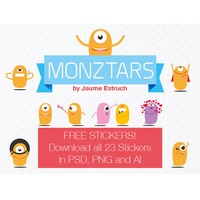 23 Monztars Stickers free PSD
