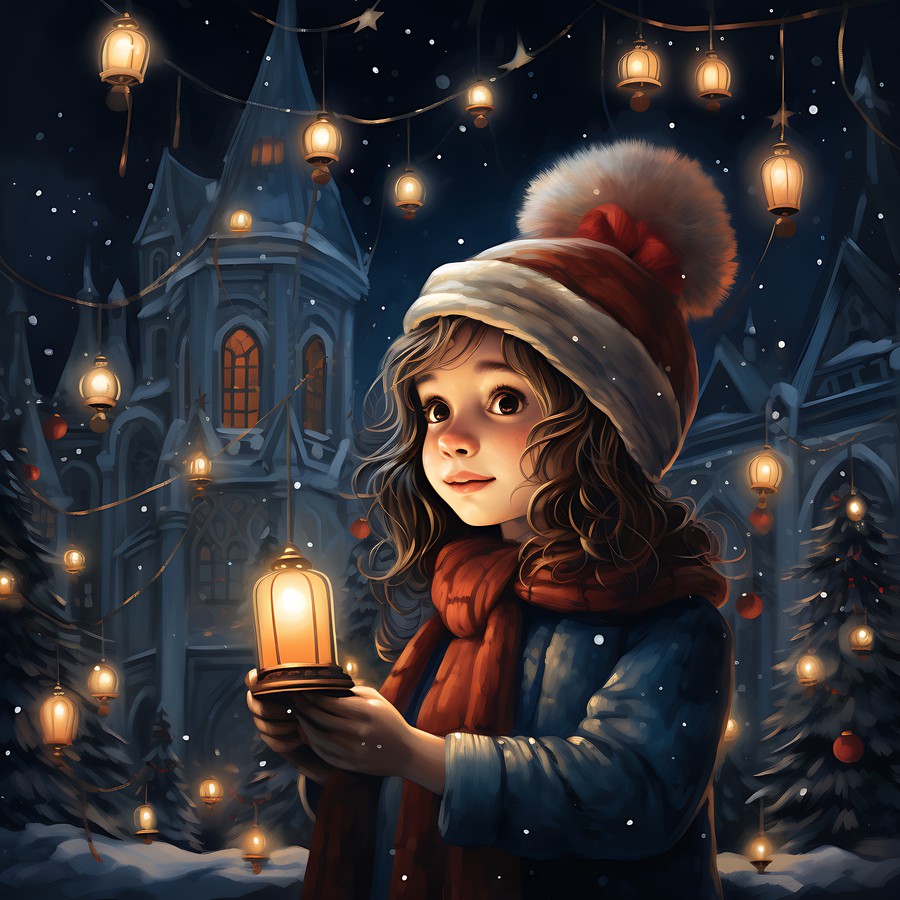 Photoshop images Christmas, town, child