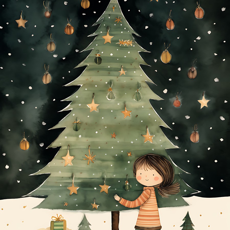 Photoshop images Christmas tree, illustration