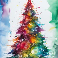 watercolor Christmas Tree