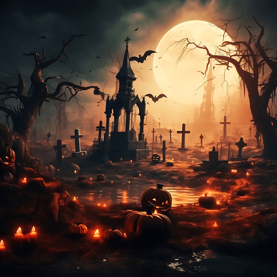 Photoshop images Halloween, cemetery