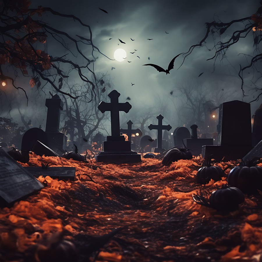 Photoshop images Halloween, cemetery
