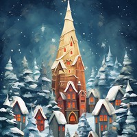 Enchanted Snowy Village