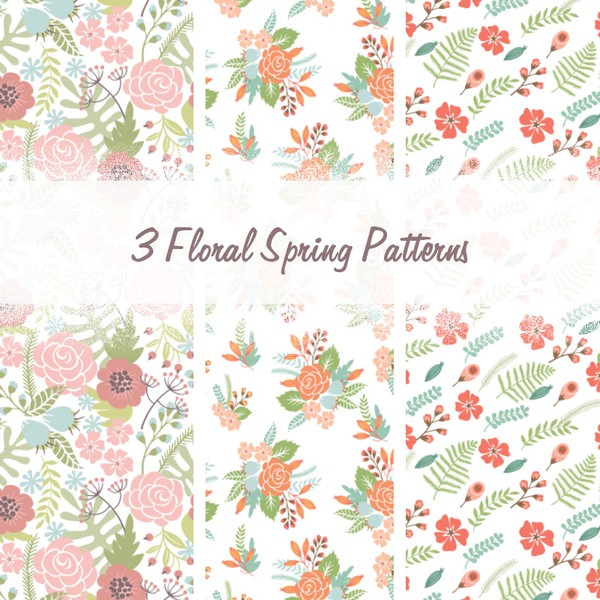 Floral Spring Patterns - Photoshop patterns