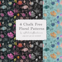 4 Free Chalk Floral Patterns